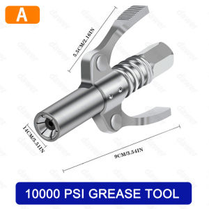 2pcs Grease gun Coupler Nozzle Injector Hose kit 10000psi Double Handle Quick Self Locking Leak-Free Heavy Duty