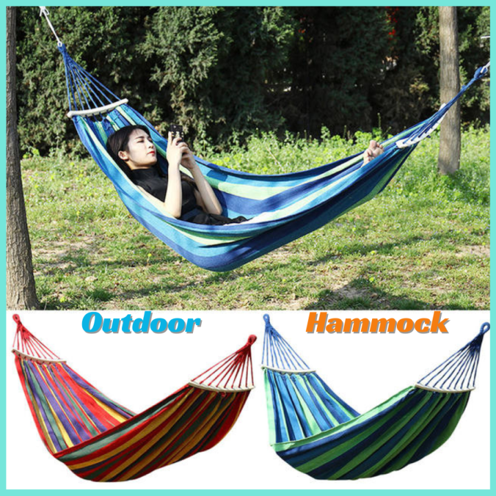 Daily E-Hub Outdoor Hammock Duyan Camping Hammock with Cotton Rope ...