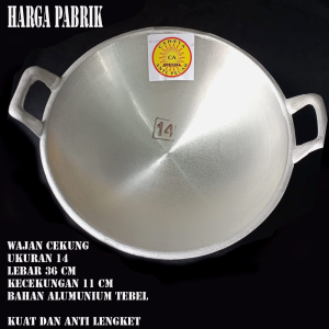 Wajan Cekung Alumunium Anti Lengket Kuali SUPER Alat Dapur  Penggorengan  KENCENG