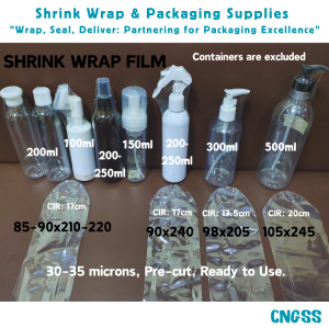 200pcs Shrink Wrap Plastic Packaging Shrinkable Sealer for Spray Pump & Bottom Bottle Container