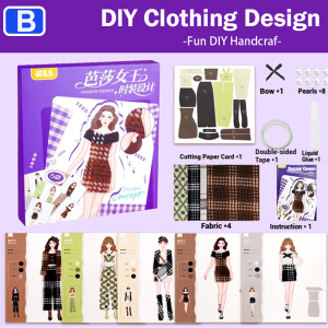 Girls Fashion Design Set Creative DIY Art & Craft Kit Kids Sewing Handcraft Toy for Children