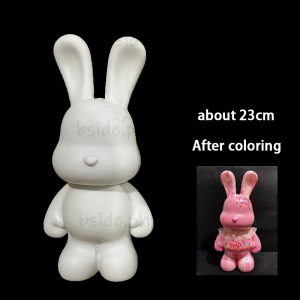 bside.ph Fluid rabbit piggy bank DIY Ornaments Graffiti handicraft Childrens piggy bank White embryo Easter alkansya