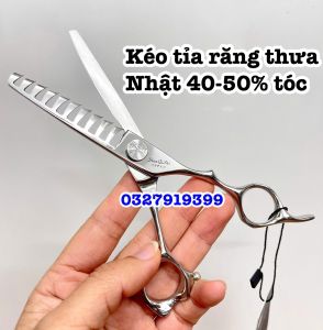 Kéo Chiến Binh Nhật 6.0 in - Kéo Tỉa Răng Thưa 45-50% Thép S440C Độ Cứng 62HRK Chất Liệu Sáng Bóng Chống Mài Mòn