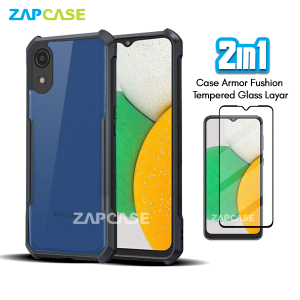 Casing Samsung A03 Core Armor Fushion Case Free Tempered Glass