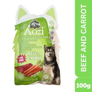 100g Aozi Natural Organic Dog Wet Food All Stages Adult Puppy Pouch Food Dogs Snack Treats