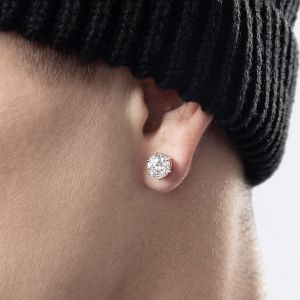 Montagne Jewelry Moissanite Diamond Earrings 925 Silver with 18K White Gold Plating Fine Jewellery D Colour Moissanite Diamond Stud Earring
