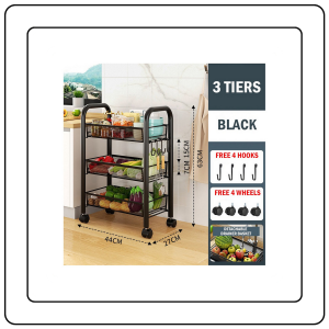 【JJ HOME】Multi-Functional Kitchen Storage Trolley Kitchen Storage Rolling Organizer