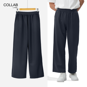 COLLAB by Inspi Wide Leg Pants for Women Stretchable High Waist Korean Loose Baggy Trousers for Men Collection Womenswear Straightcut Pant