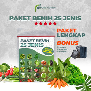 Paket Bibit Benih 25 Jenis Sayur dan Sayuran Buah Lengkap Bonus Plus PG BGR