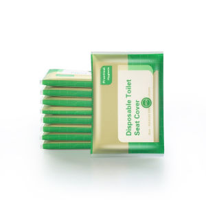 10pcs Flushable Disposable Toilet Seat Cover Paper Thickened Toilet Pad Waterproof / Kertas Perlindungan Tempat Duduk Tandas