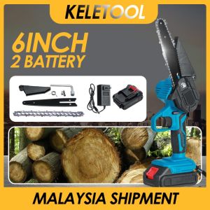 electric chainsaw Telescoping pole Pruning Mini Cordless Chainsaw 6 inch Chain saw Electric Pruning Saw Rechargeable Lithium Battery Mini Electric Saw