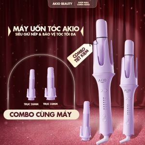 Máy uốn tóc xoăn tự động AKIO BEAUTY 3 trục thay đổi đường kính uốn 28mm 32mm 40mm và 1 đầu lược