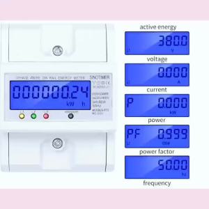 Din Rail Multifunctional RS485 Modbus RTU 3 Phase 4Wire Electronic Power Consumption Energy Meter kWh Wattmeter 80A 380V AC 50Hz