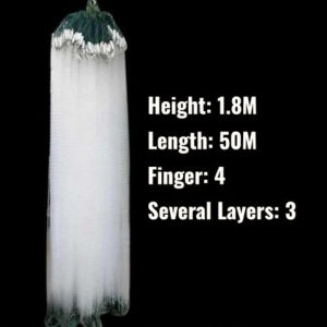 Fishing Gill Net Trammel Nylon White Sinking 3 Layer Strong Knot Hand Cast River Sea
