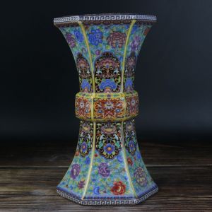 แจกันเซรามิกขนาด24ซม.ของขวัญขึ้นบ้านใหม่ตู้แจกันจีนโบราณห้องนั่งเล่นทีวีตกแต่งบ้าน