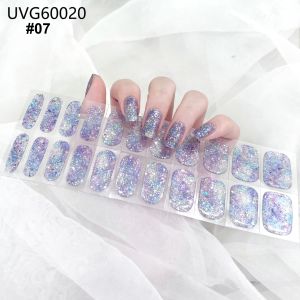 SG🇸🇬 UV GEL NAIL Semi-cured Extension Sticker HAND/TOE 22/34pcs Manicure Pedicure Pedi Fake Stick On Nails Stickers