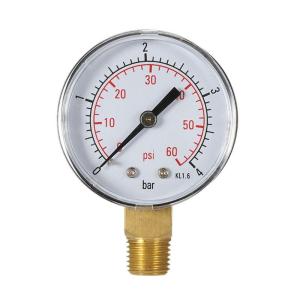 Double Scale Pressure Gauge Air Compressor Hydraulic Pressure Meter 0-4bar/0-60psi for Measure Air Water Oil Gas