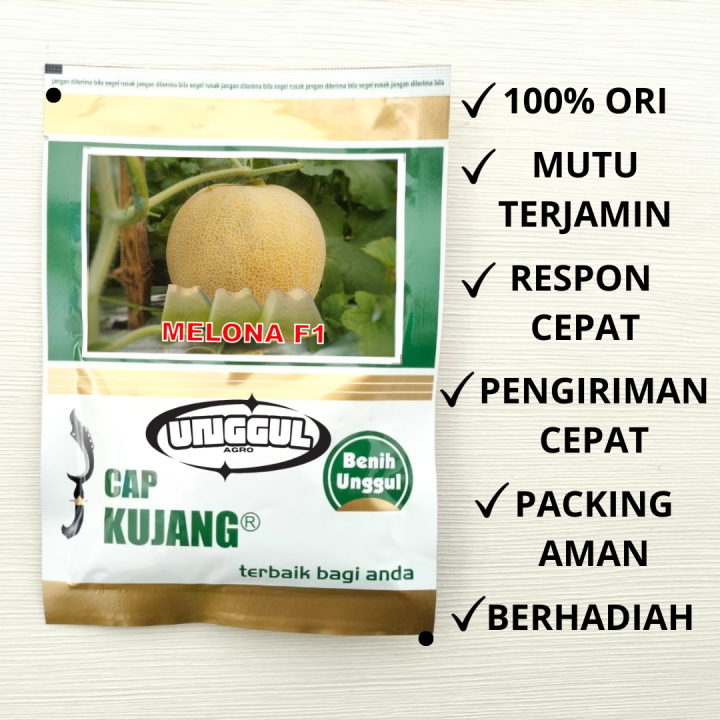 Benih Melon Tahan virus Melona F1 Cap Kujang kemasan 600 biji Lazada