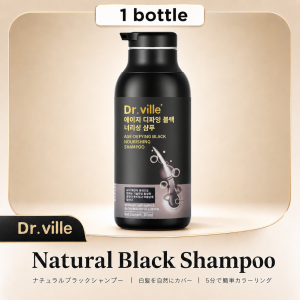 Dr.ville Hair Dye Shampoo Natural Black & Brown Combo Grey Hair Coverage Herbal Hair Color Care Shampoo 染发洗发水