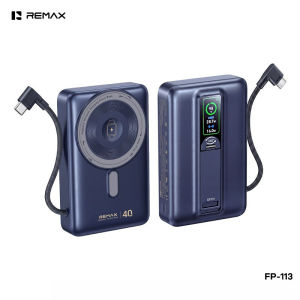 🔥【READY STOCK】REMAX FP-113 20000mAh Magnetic Wireless Power Bank | PD 40W Fast Charging | Built-in Type-C Cable