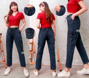 Alexa Pants Celana Panjang Wanita Cargo Jeans