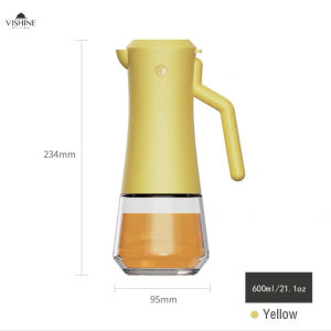 VISHINE 600ML Glass Oil Pot Seasoning Bottle With Handle Automatic Opening And Closing Anti-leakage Non-hanging Oil Soy Sauce