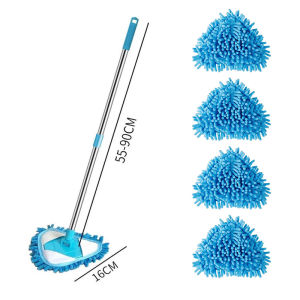 Retractable Triangle Mop 180° Rotatable Cleaning Mop Window Wall Ceiling Floor Cleaning