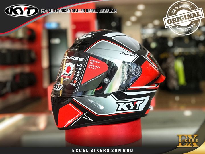 kyt helmet lazada KYT HELMET TT COURSE TOURIST RED/Full Face Helmet / Motorcycle Helmet /  RACING HELMET/KYT FULL FACE HELMET Ece Certified Racing Helmet Quick Visor  Change Helmet - Lazada