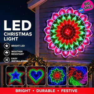 Christmas Lantern Light Led Multicolor Star Love Flower Plug In Outdoor Decor Fairy Lights