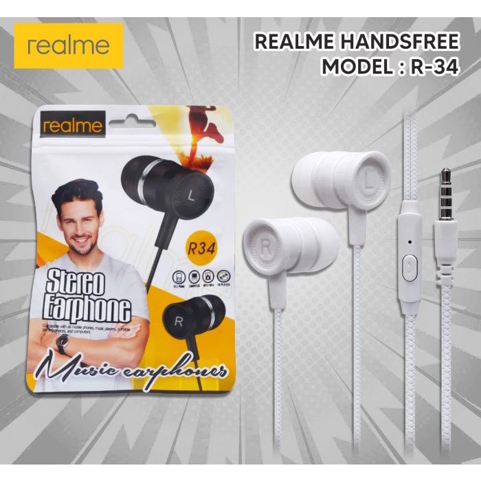 R34 In-ear Earphone Hifi Metal Earphone Super Bass Earbuds