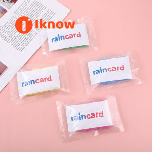 I know Raincard Card Raincoat Disposable Vacuum Compression Pack Raincoat Mini Portable Poncho Transparent 20 Pack