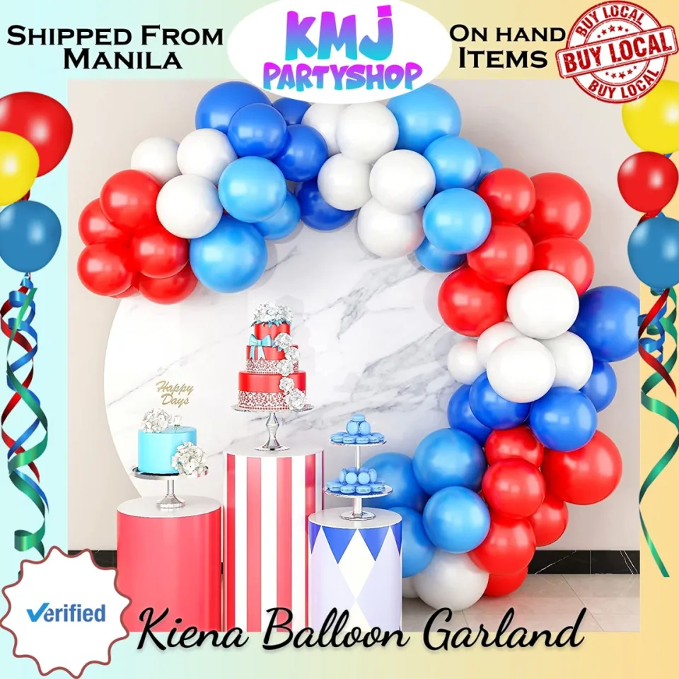 Kiena Balloon Red White and Blue Balloon Garland Arch Kit, 102 Pcs Royal  Light Blue Red