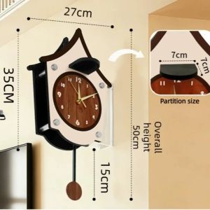 FFBH Medieval Double-sided Wall Clock Creative Aesthetic Art Corner Wall Clock Living Room Noiseless Storage Clocks Interior Decor B3K9H
