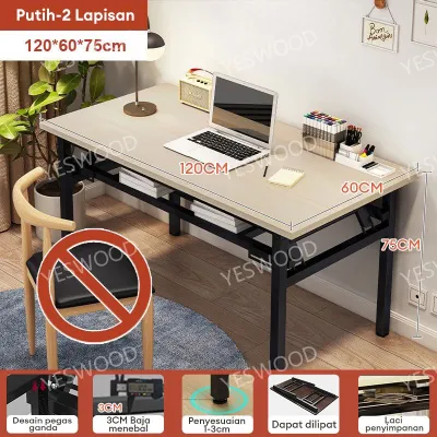 Meja Lipat Dipasang Portabel Meja Outdoor Lipat Meja Makan Pelatihan Serbaguna Tahan Air Mudah Dibersihkan Meja Belajar Untuk Berbagai Tujuan