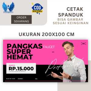 Cetak Spanduk Cetak Banner PANGKAS RAMBUT SUPER HEMAT ukuran 200x100 Costom Desain