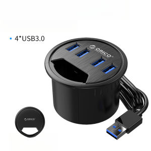 USB 3.0 Desktop Grommet HUB Multi-Function Audio Power Adapter Splitter