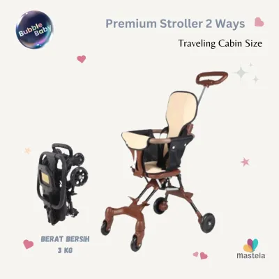 MASTELA Stroller Bayi Lipat Kereta Dorong Bayi 2 Arah Travelling Cabin Size