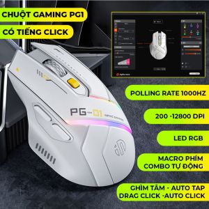 Chuột máy tính gaming SIDOTECH INPHIC W5P màu trà sữa có dây silent LED RGB 4000 dpi máy tính vi tính laptop chơi game