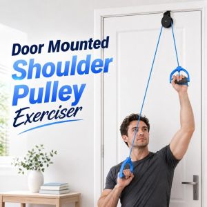 HOTOTO Portable Shoulder Pulley Exerciser Adjustable Sturdy Door Mounted Pulley Trainer Ergonomic Heavy-Duty Upper Arm Pulley Kit Home Use