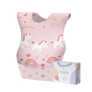 Sunveno Waterproof Baby BibsEating Saliva Paper Feeding Scarf for Baby Feeding Traveling Soft Leakproof Disposable