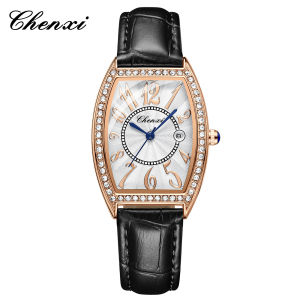 Dawn Barrel Diamond-Embellished Fashion Trendy Womens Watch with Calendar Waterproof Manufacturers Cross-Border Live Broadcast Foreign Trade Quartz Watch