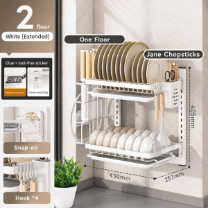 SOFTHOME Kitchen Collapsible Dish Rack-Space-Saving Drain Bowl Rack Wall Hanging Cupboard Storage