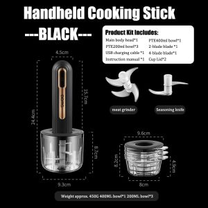 Máy trộn điện đa chức năng Máy xay thịt có thể sạc qua USB rau nhà bếp và tỏi Chopper