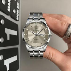 POEDAGAR Luxury Mens Watch With Water-Resistant Night Light Date Display Stainless Steel Watches