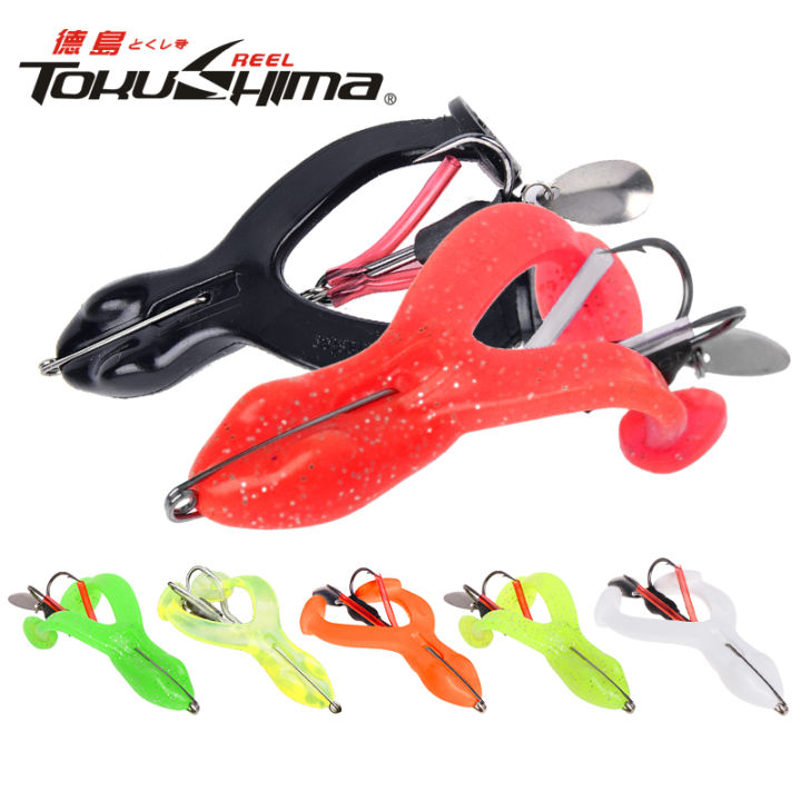 1Pcs Topwater Soft Frog Fishing Lure With Double Sharp Hooks Artificial  Simulation Floating Frog Snakehead With Metal Sequin