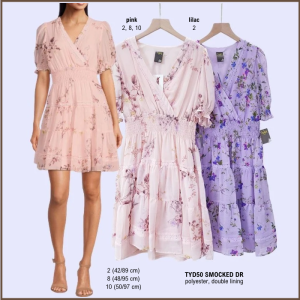Dress Midi Wanita Murah Lengan Pendek (TYD50 Smocked 2 Warna)