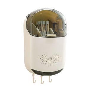 Wall-Mounted Dustproof Chopstick Holder Multi-functional Cutlery Holder Kitchen