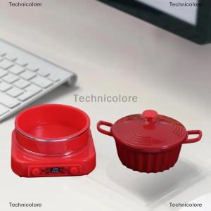 [COD] Technicolore บ้านตุ๊กตามินิเครื่องใช้ในครัวโมเดลหม้อแม่เหล็กไฟฟ้าขนาดเล็กอุปกรณ์สำหรับถ่ายภาพ