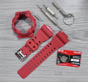 Coke Red Watch Strap Accessories For GA GD120 100 110 100C Resin Strap Case Kit Mens waterproof sports watch belt