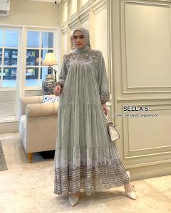 Zahira1808 Sella 5 Gamis Bahan Ceruty Baby Doll Dengan Khimar Segi Empat Import Gamis Murah Trendi Baju Syari Muslim Wanita Ibu Terlaris Baju Pesta Adem Nyaman Di Pakai Real pict Orii Fit XXL